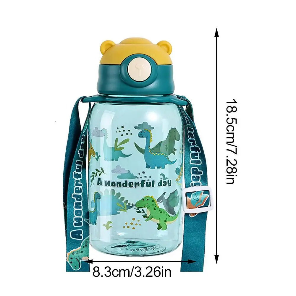Cute Kids Water Bottle with Straw Free BPA Leakproof Outdoor Portable Children's Cups School Water Bottle for Children
