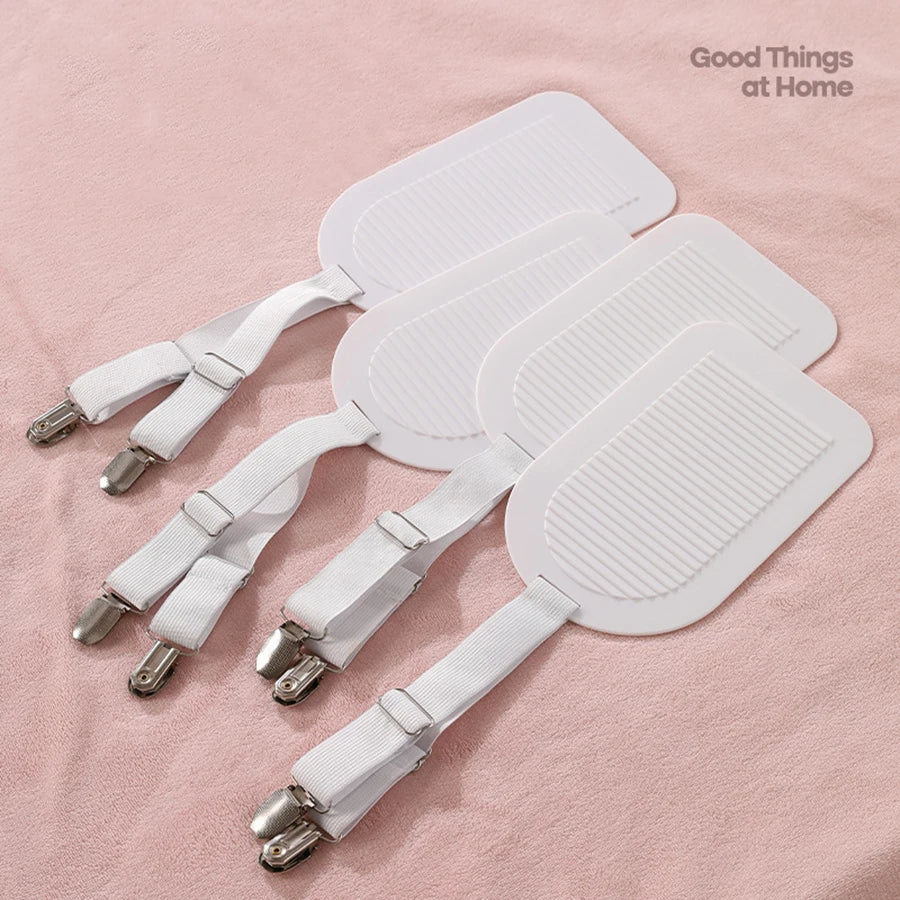 Bed Sheet Clips Adjustable Bed Sheet Holder Straps Set of 4 Elastic Fitted Bedding Clips Fasteners for Home Hotel annizon.com