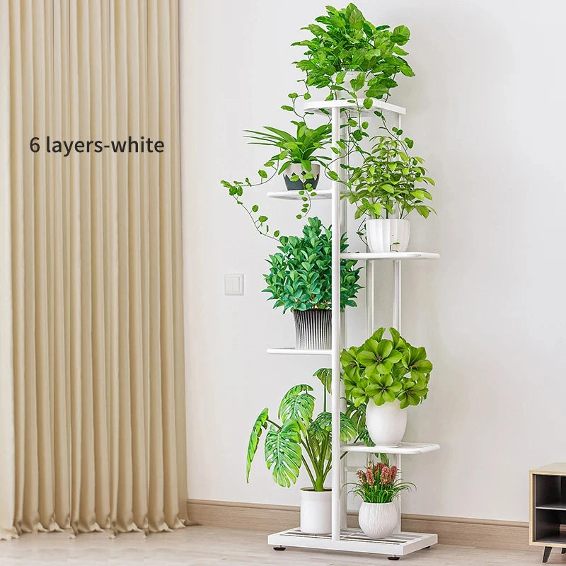 Plant Shelves Iron Potted Flower Plant Stand Rack Multiple Flower Pot Holder Shelf Indoor Outdoor Planter Display Organizer annizon.com