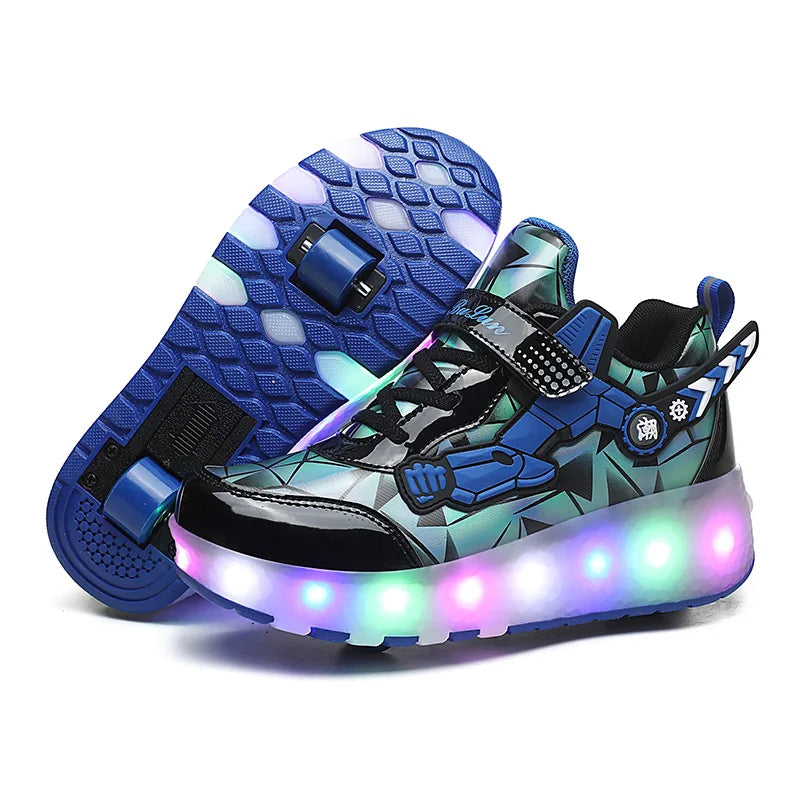 Roller Skates 2 Wheels Shoes Glowing Lighted Led Children Boys Girls Kids 2022 Fashion Luminous Sports Boots Casual Sneakers
