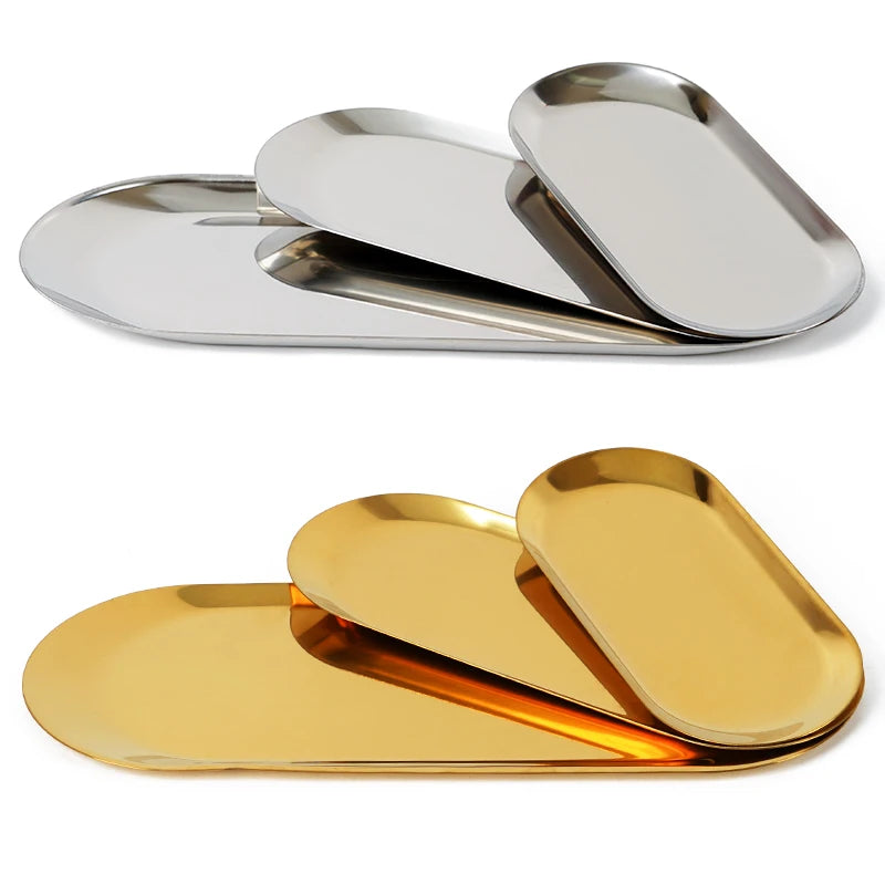 Stainless Steel Sterilized Tray Dental Medical Tools Storage Trays Disinfection Plate Surgical Cosmetic Tattoo Accesory