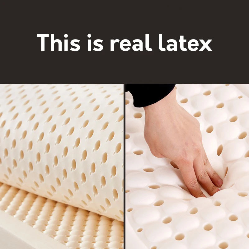 100% Thailand natural latex mattress imported natural rubber pure mattress 1.8m bed 1.5m thickened home dormitory cushion mat annizon.com