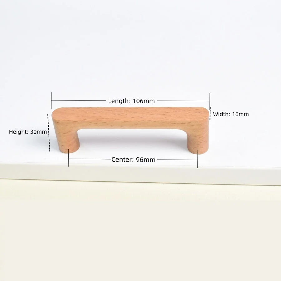 Nordic Wood Cabinet Handle Solid Wooden Kitchen Door Handle Dresser Wardrobe Knobs Cupboard Drawer Pull Furniture Handles annizon.com