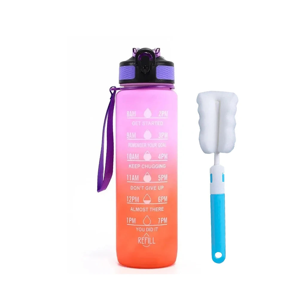 32 oz Water Bottle with Time Markers - Leakproof
