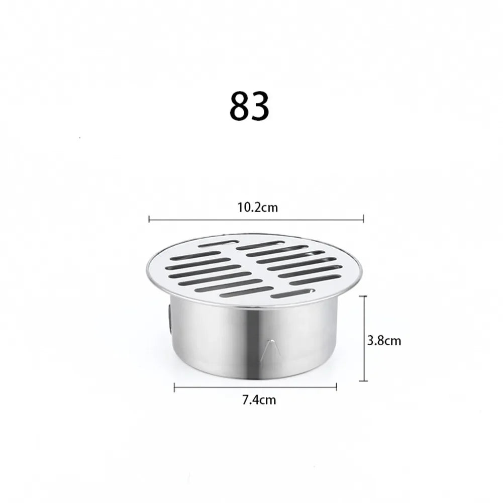Stainless Steel Balcony Drainage Roof Round Floor Drain Cover Rain Pipe Cap Garden Outdoor Roof Anti-blocking Floor Strainer annizon.com