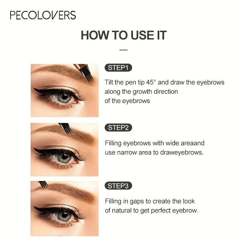 6 Colors 1pc Eyebrow Pen Waterproof 4 Split Tip Eyebrows Pen Eyebrow Tattoo Pen Waterproof Liquid Black Eyebrow Makeup Pencil annizon.com