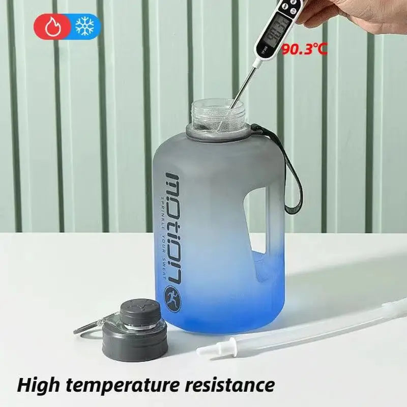 2.4L Sports Water Bottle with Straw - Plastic Portable