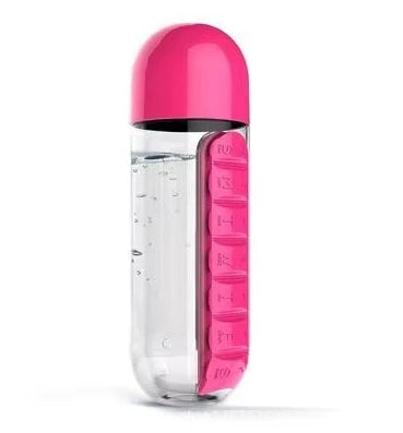 Water Bottle with Pill Box Organizer - 650ml