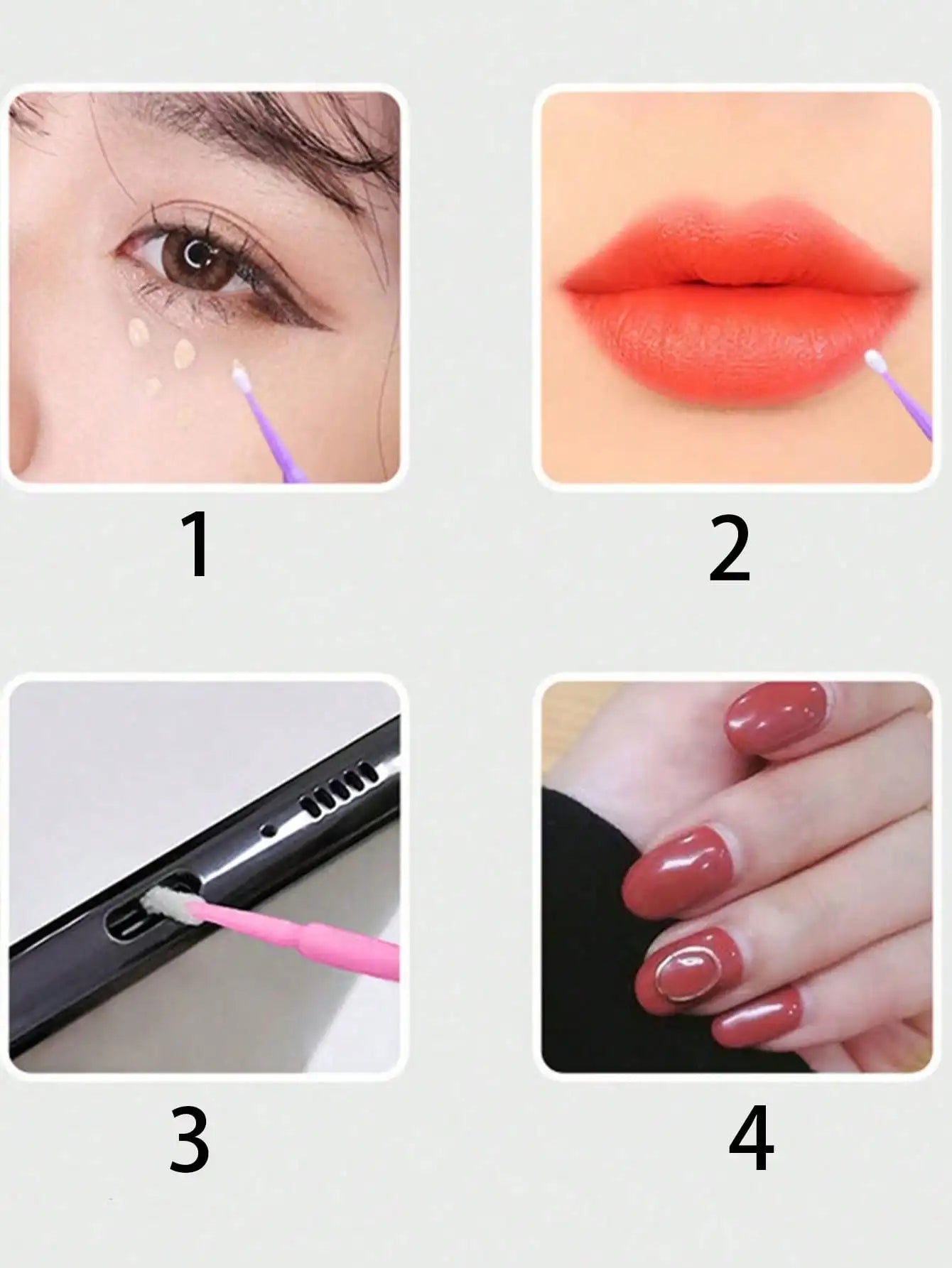 50/100pcs Nano Cleaning Swabs, Ultra Fine Makeup Remover Sticks For Eye Makeup, Contouring, Eyeliner, Lips And Skin Cleansing annizon.com