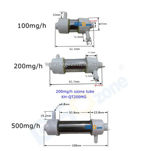 Ozone quartz Tube 100mg 200mg 500mg/h for Air and Water Purifying glass Tube Reator Ozonator without power supply DGOzone