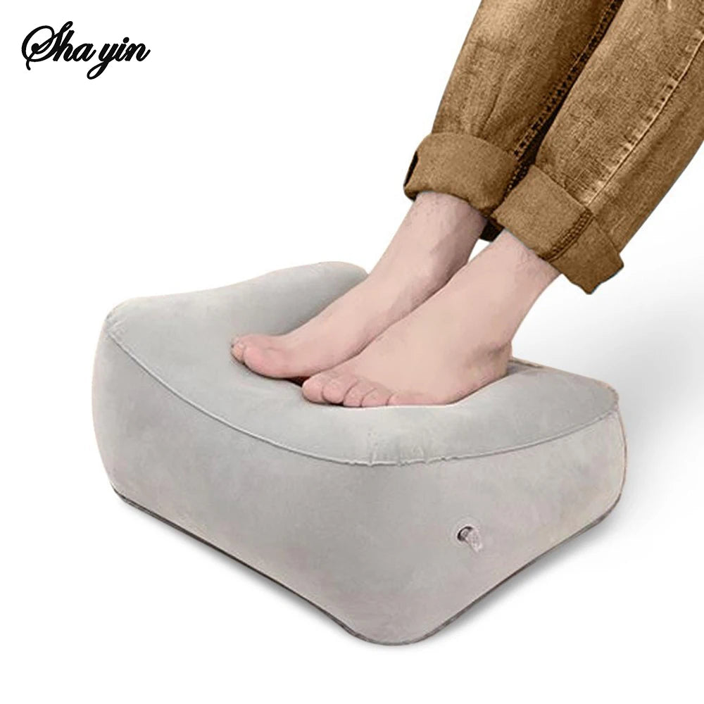 Inflatable Soft Footrest Pillow PVC Inflatable Foot Rest Pillow Cushion Air Travel Office Home Leg Up Relaxing Feet Almohada annizon.com