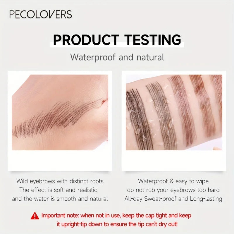 6 Colors 1pc Eyebrow Pen Waterproof 4 Split Tip Eyebrows Pen Eyebrow Tattoo Pen Waterproof Liquid Black Eyebrow Makeup Pencil annizon.com