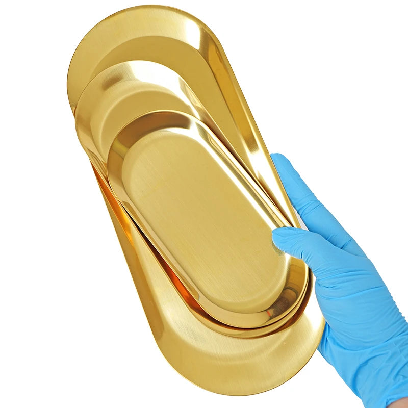 Stainless Steel Sterilized Tray Dental Medical Tools Storage Trays Disinfection Plate Surgical Cosmetic Tattoo Accesory