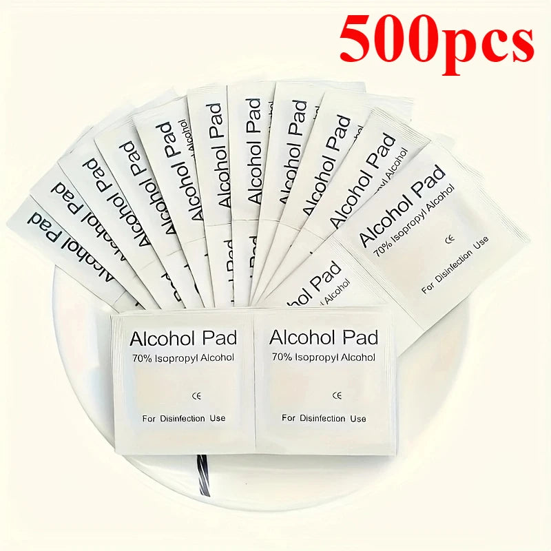 Disposable 75% alcohol swab for wound disinfection, essential first aid box supplies for home disaster preparedness.