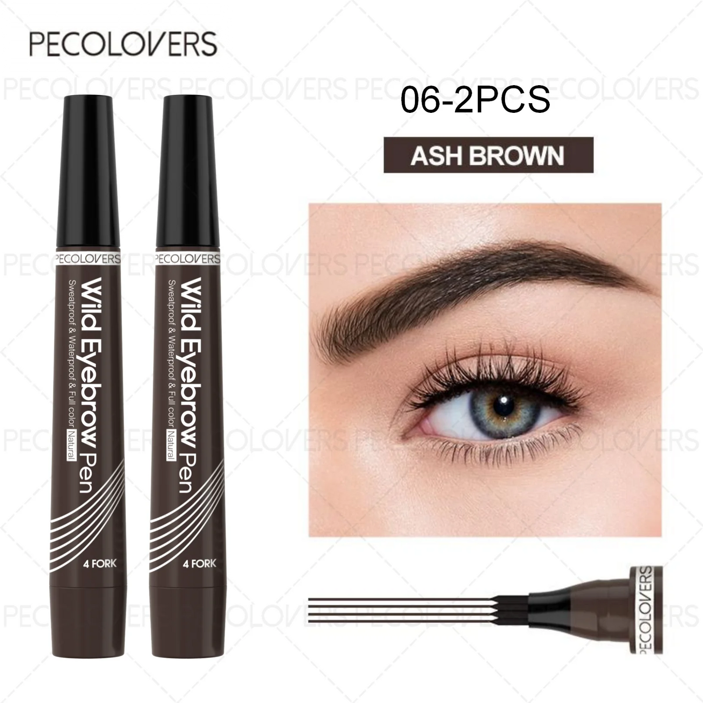6 Colors 1pc Eyebrow Pen Waterproof 4 Split Tip Eyebrows Pen Eyebrow Tattoo Pen Waterproof Liquid Black Eyebrow Makeup Pencil annizon.com
