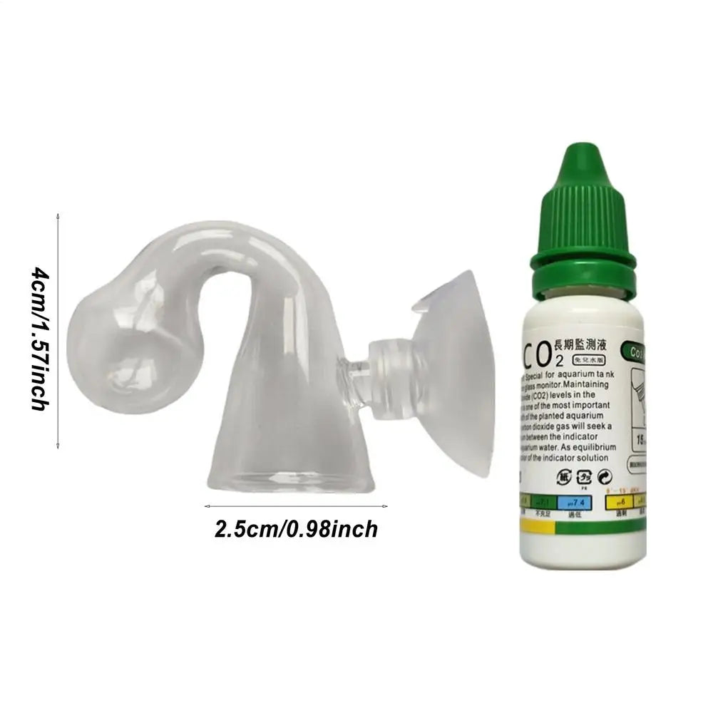 CO2 Indicator Drop Checker Solution Long Term Monitor Test Fish Tank Glass Aquatic Co2 Tester for Fish Tank Aquariums