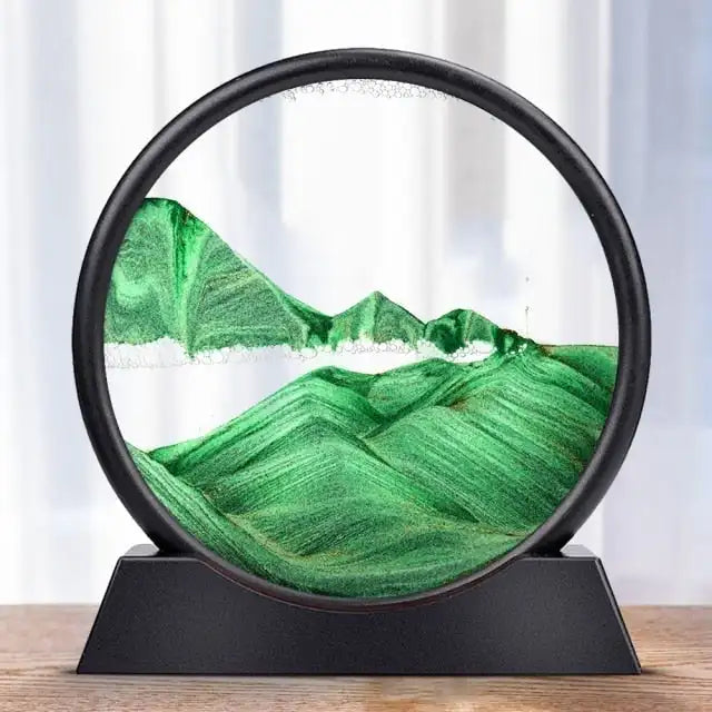 3D Moving Sand Art Glass Deep Sea Sandscape In Motion Display Home Decor Flowing Sand Frame Sand Painting Creative Gift