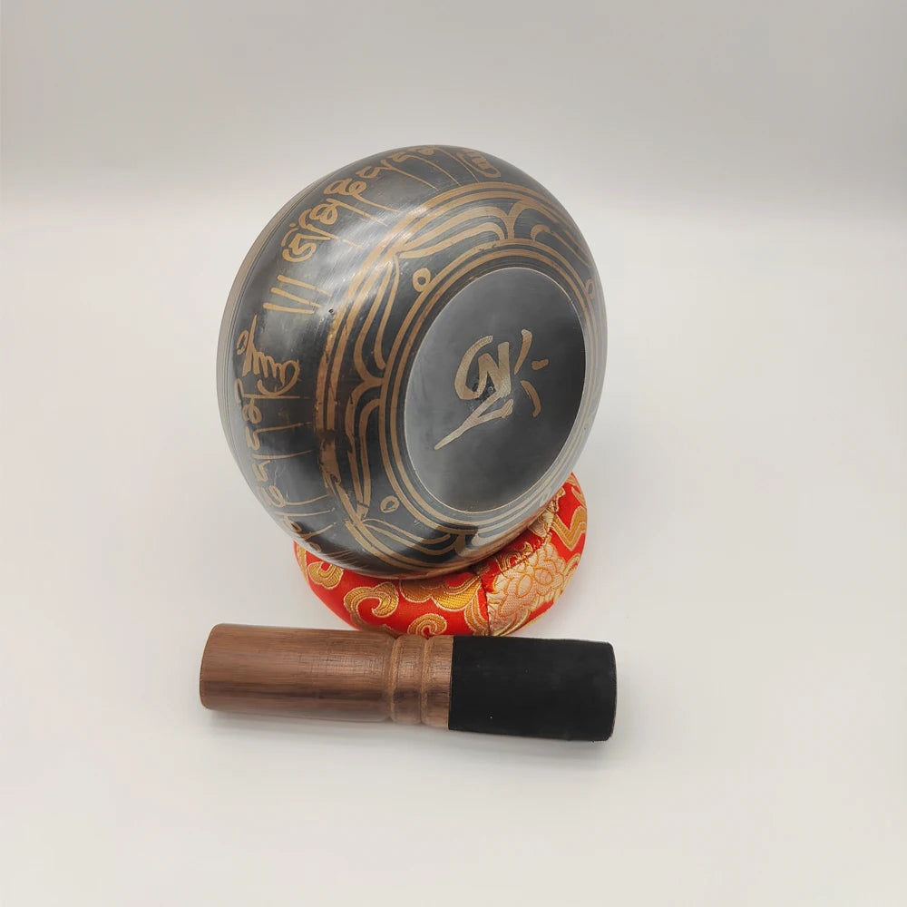 Tibetan Singing Bowl Set Sound Bowls Meditation Nepal Music Bowl Buddhism for Meditation Yoga Stress Relief Tibet Copper Bowl
