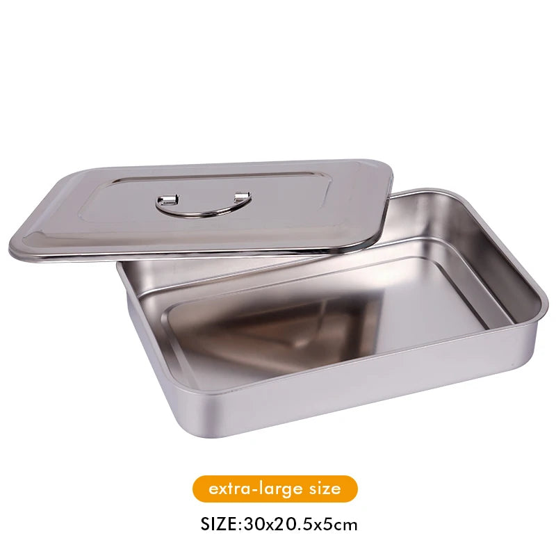 1pc Dental Disinfection Box With Lid Stainless Steel Surgical Equipments Tools Sterilizer Container Lab Instrument Tools Storage