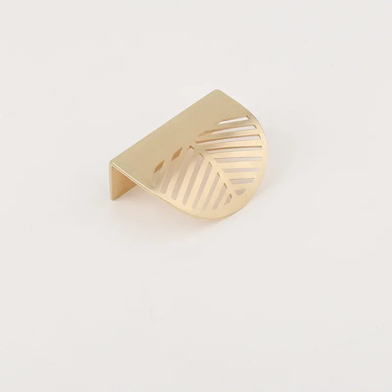 New Leaf-shaped Modern Furniture Drawer Brass Handles Furniture Wardrobe Drawer Knob Brass Door Handles Wholesale annizon.com