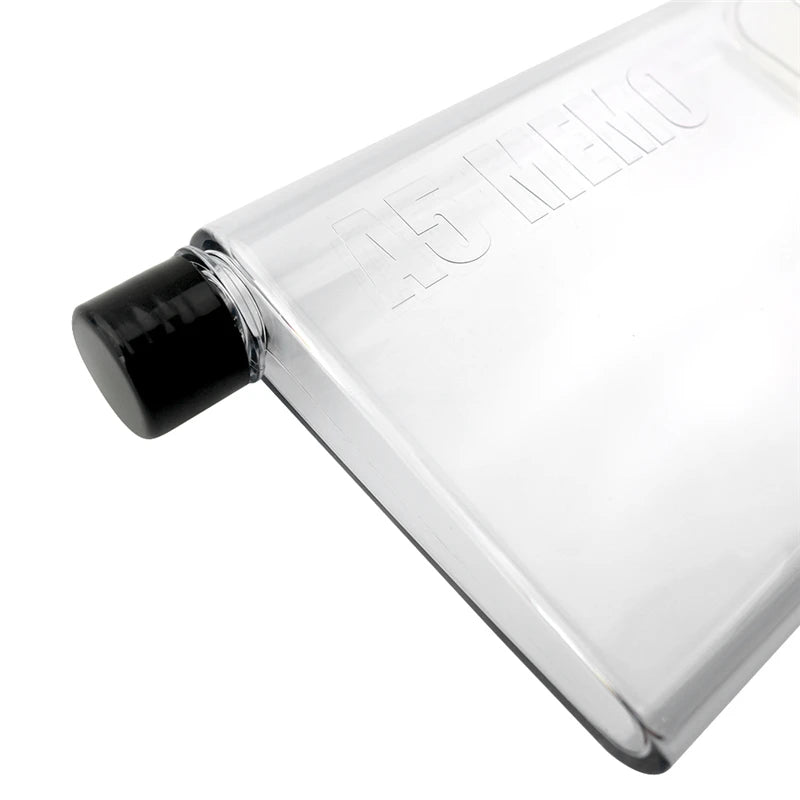 750ml Water Bottle Sports Drinking Flat Crystal Waterbottle Transparent Drinkware Plastic Kettle Portable Cup Jarra De Agua