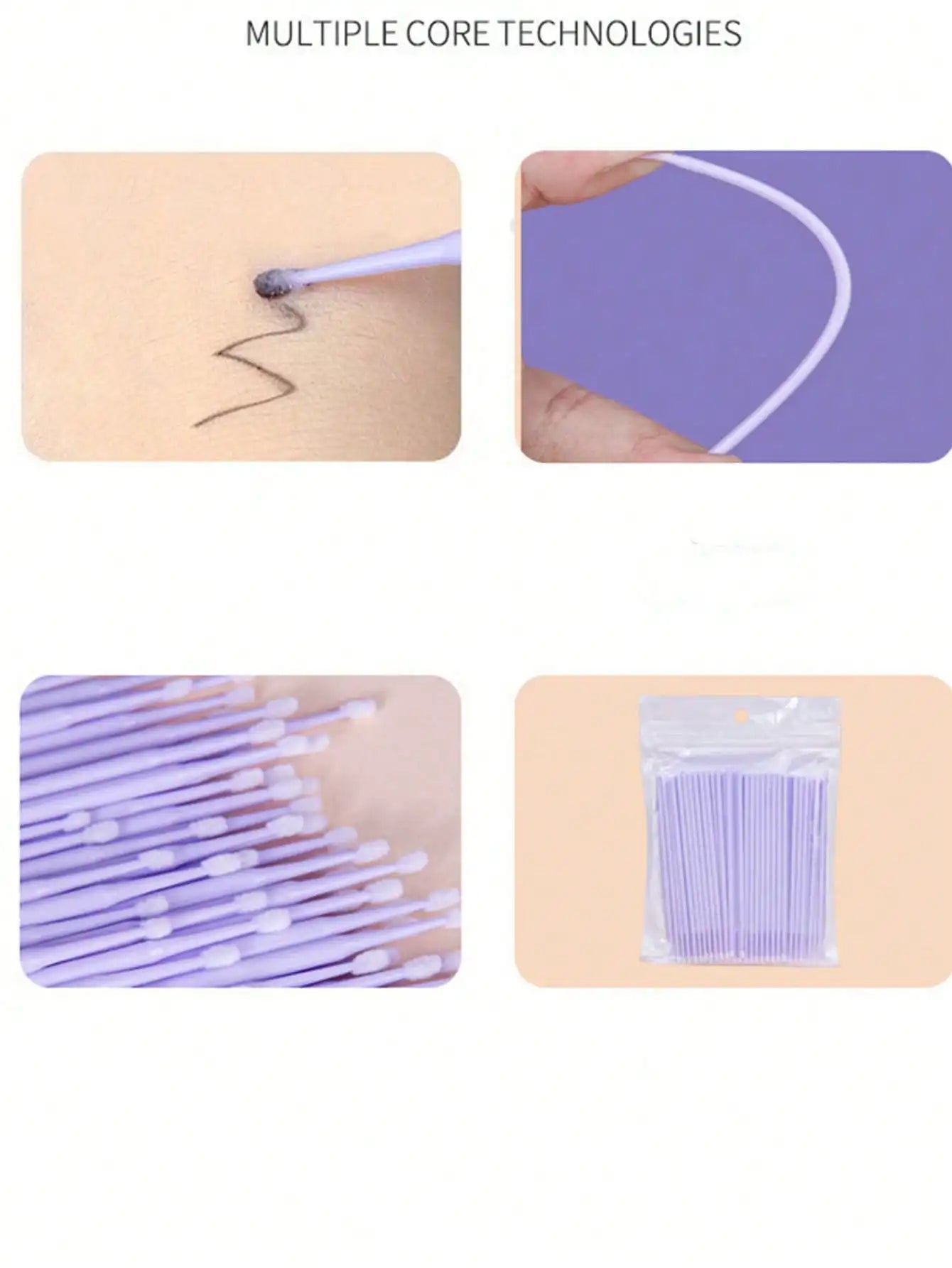 50/100pcs Nano Cleaning Swabs, Ultra Fine Makeup Remover Sticks For Eye Makeup, Contouring, Eyeliner, Lips And Skin Cleansing annizon.com