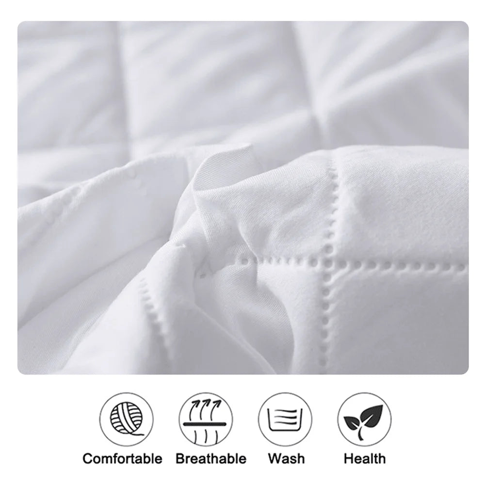 Waterproof Throw Mattress Cover Bed Fitted Sheet Mattress Protector Single/Double/140/160 Muti Size  Gray/White annizon.com