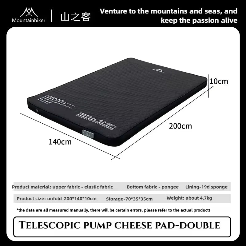 Mountainhiker Outdoor Inflatable Cheese Mattress Furnitures Special Sponge Upgrade Edition 10CM Portable Family Sleeping Pad Mat annizon.com