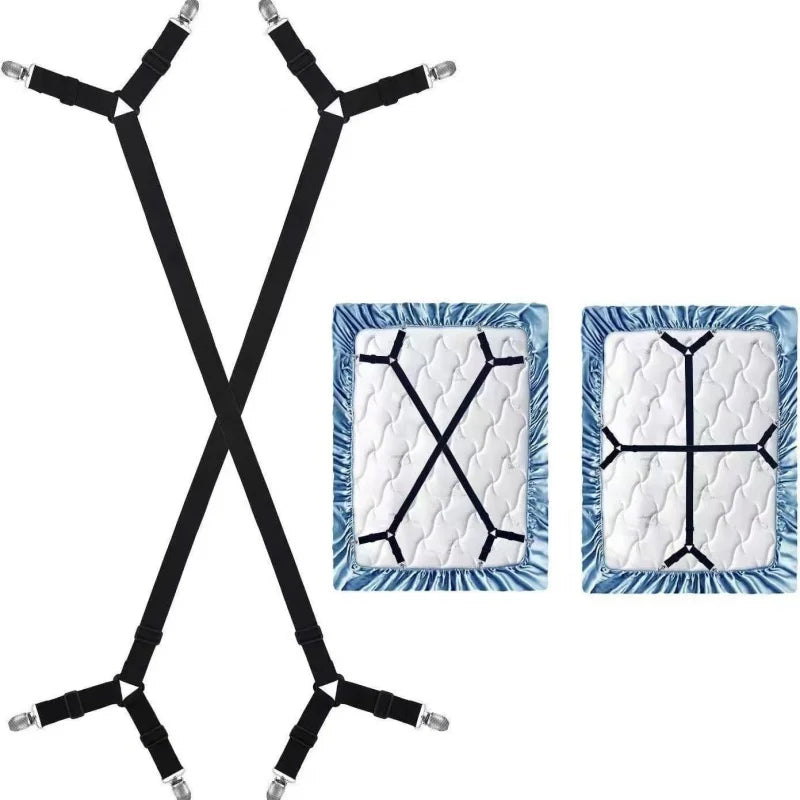 Universal Bed Sheet Fixed Holder High Elastic Adjustable Crisscross Fastener Straps Kits Non-Slip Sofa Cover Clips annizon.com