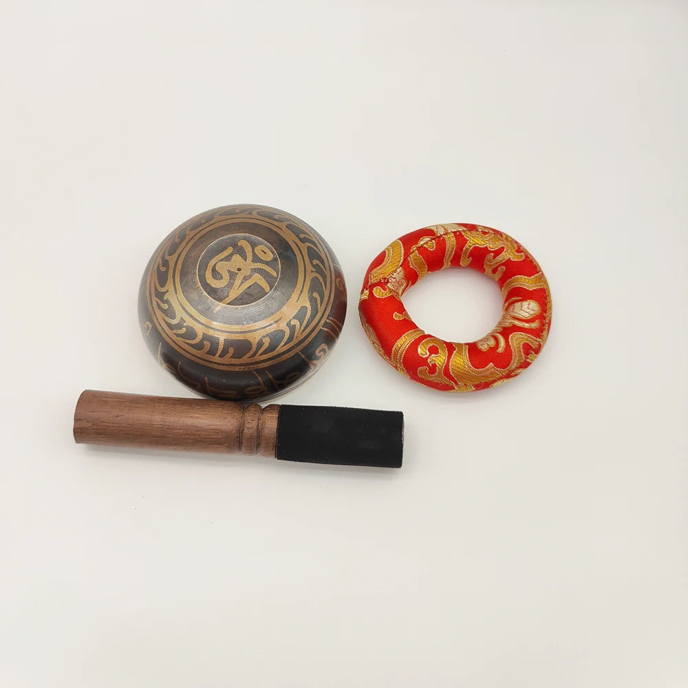 Tibetan Singing Bowl Set Sound Bowls Meditation Nepal Music Bowl Buddhism for Meditation Yoga Stress Relief Tibet Copper Bowl