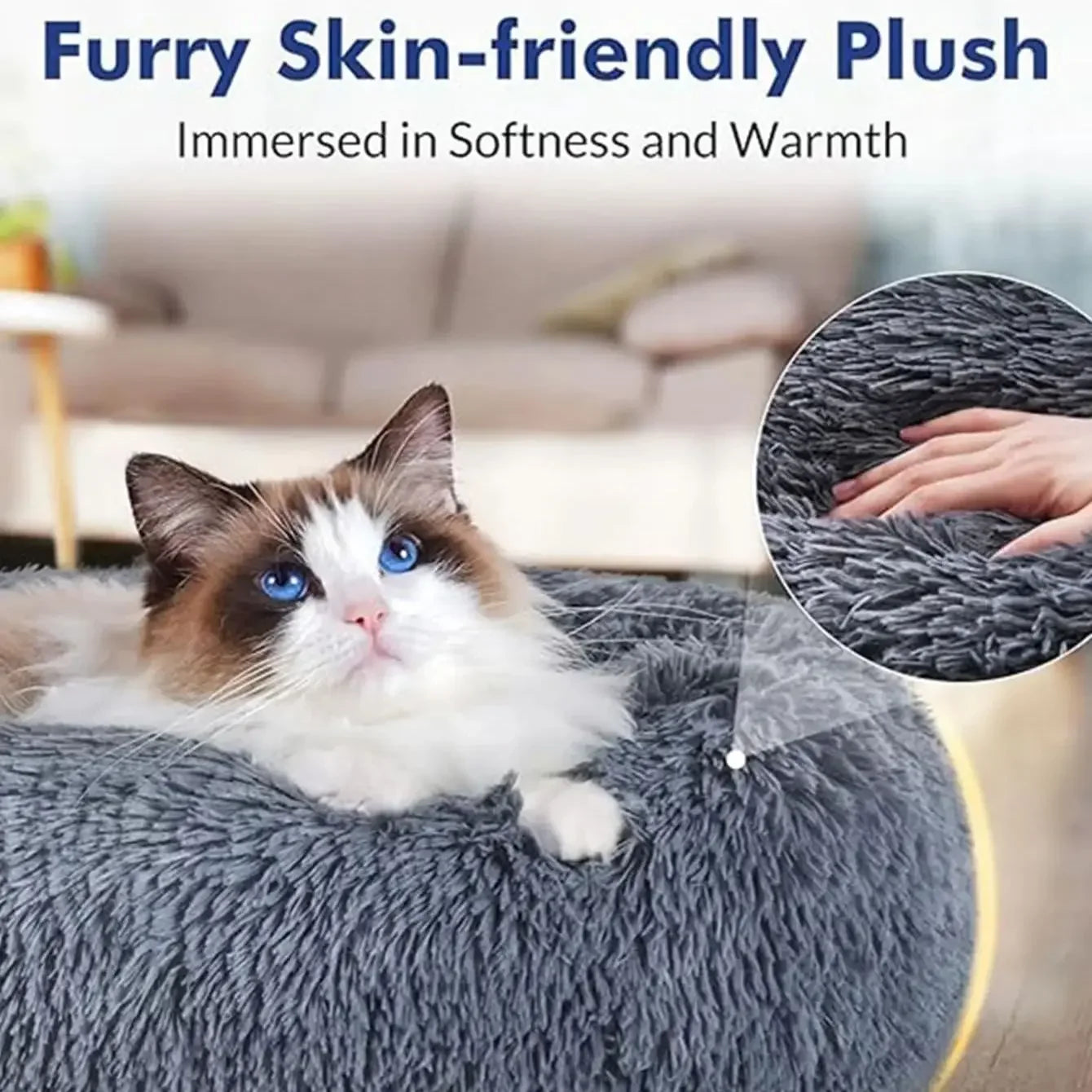 40-90cm 6 Sizes Round Pet Bed for Large Dog Bed Super Soft Cat Bed Plush Dog House for Medium Dog House Winter Warm Sleeping annizon.com
