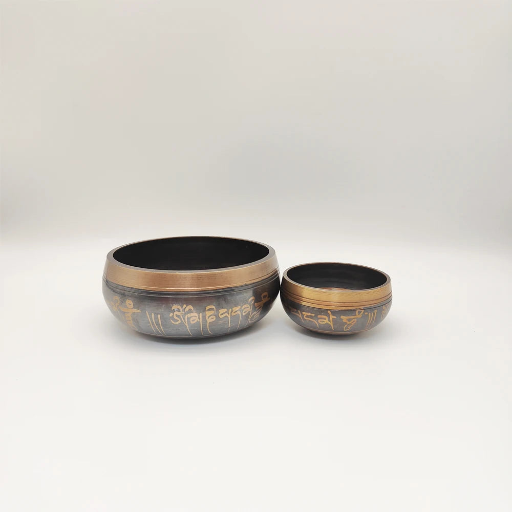 Tibetan Singing Bowl Set Sound Bowls Meditation Nepal Music Bowl Buddhism for Meditation Yoga Stress Relief Tibet Copper Bowl