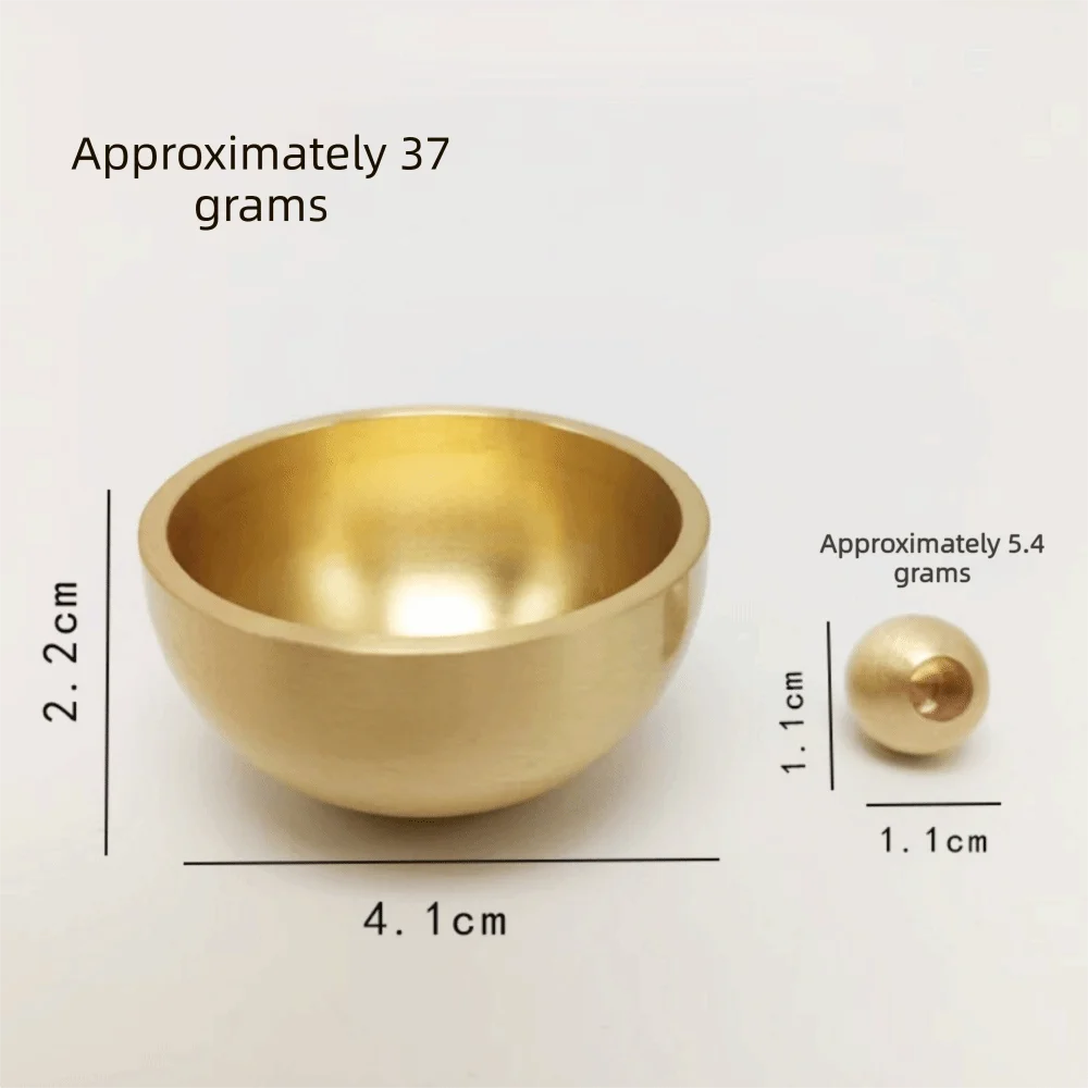 Handmade Brass Mini Singing Bowl Sanskrit Portable Brass Singing Bowl Copper Striker Ball Buddha Instrument