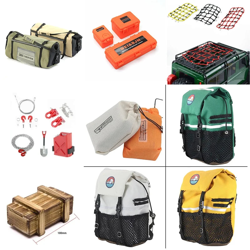 Simulation Rainstorm Car Roof Bag for 1/10 RC Crawler, Decorative Roof Ornament for TRX4 Defender Bronco Axial SCX10 II annizon.com