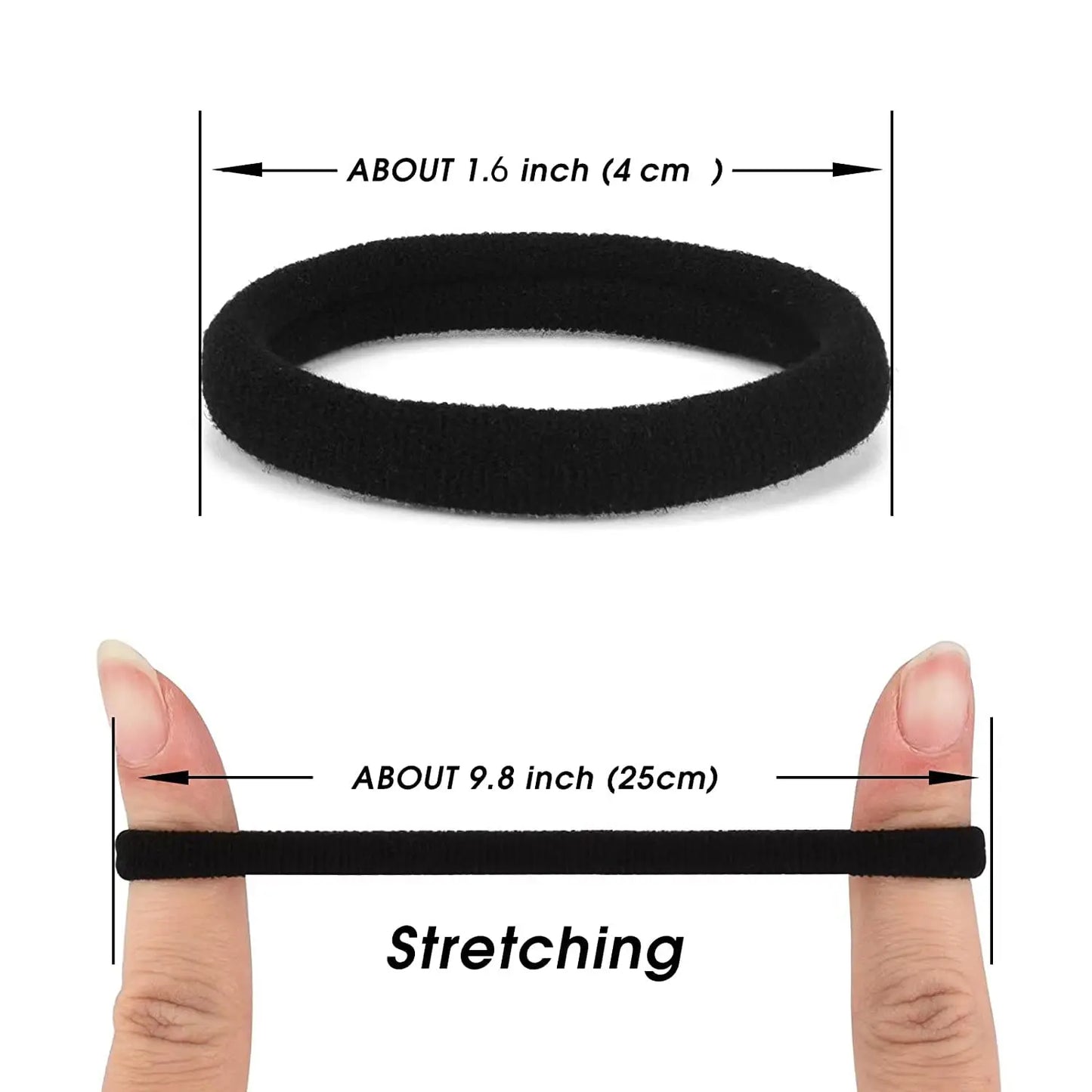 50/100 pieces - Canned high elasticity black headband, suitable for ponytails, hairstyles (various colors), casual, women's headwear, women's hair accessories ponytail holder, hair elastic band, hair bundle, gym sportswear, g annizon.com