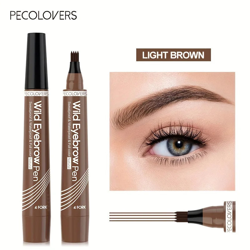 6 Colors 1pc Eyebrow Pen Waterproof 4 Split Tip Eyebrows Pen Eyebrow Tattoo Pen Waterproof Liquid Black Eyebrow Makeup Pencil annizon.com
