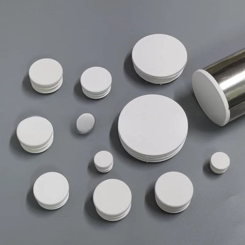 10pcs White square plastic pipe plug round cap tube end inner plug Furniture Leg Blanking hole dust cover Feet Protector  ﻿ annizon.com