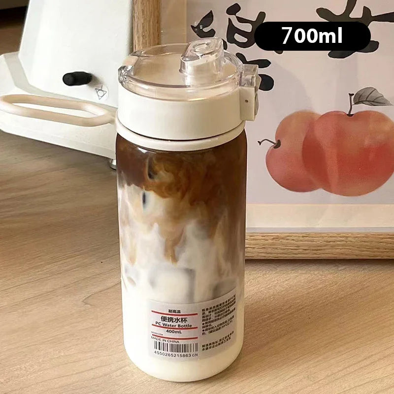 Portable Transparent Water Bottle - Kawaii Plastic Cup