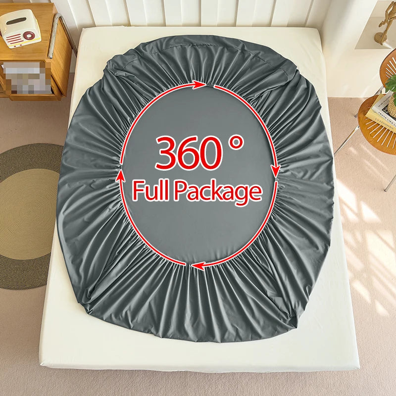 90/120/150/180x200 Fitted Bed Sheet With Elastic Band Solid Color Mattress Covers Protector Single Double King Beds 100% Polyest annizon.com