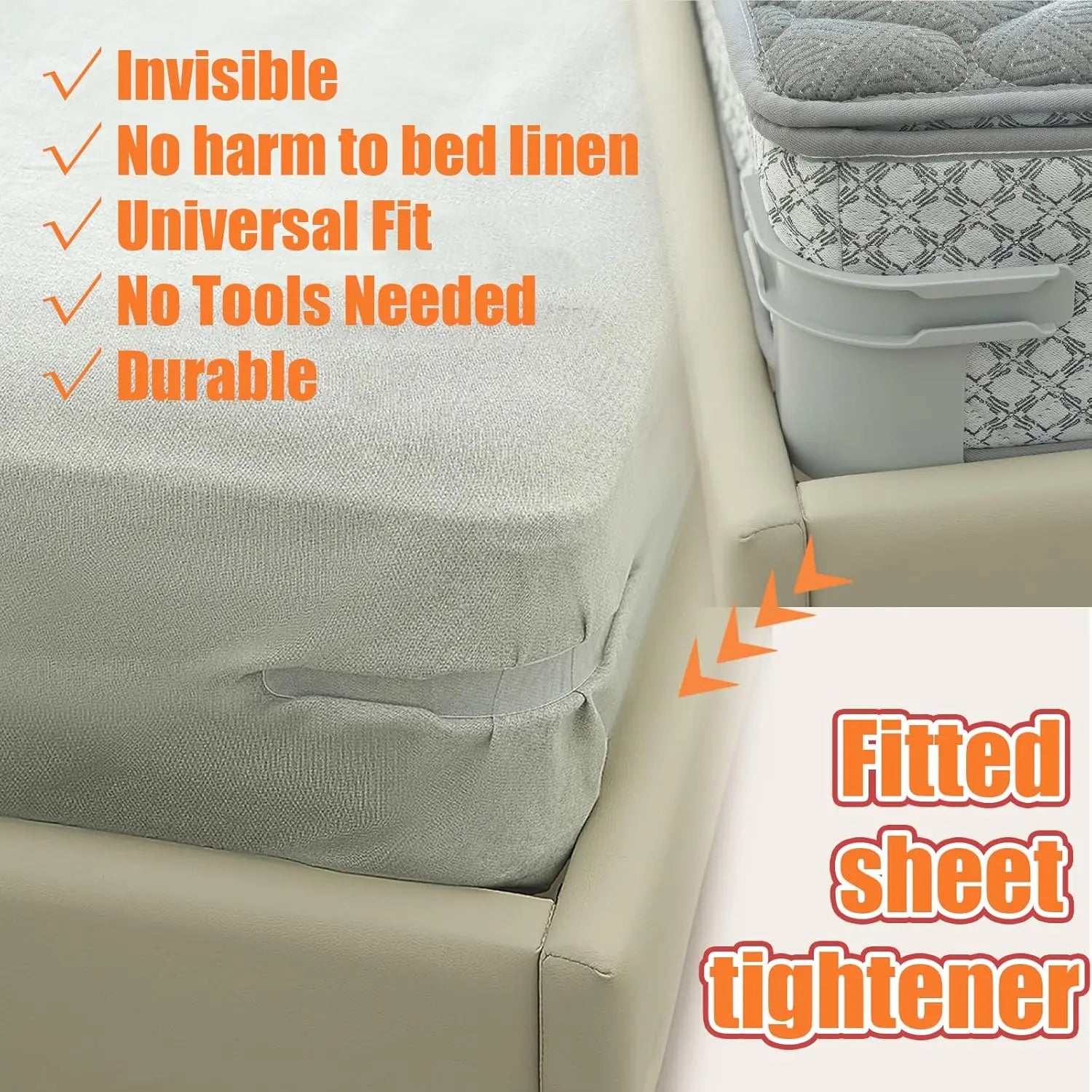 Bedsheet Holder Straps 4 Pack Fitted Sheet Clips Secure Non Slip Mattress Corner Straps Elasticated Heavy Duty Universal Fit annizon.com