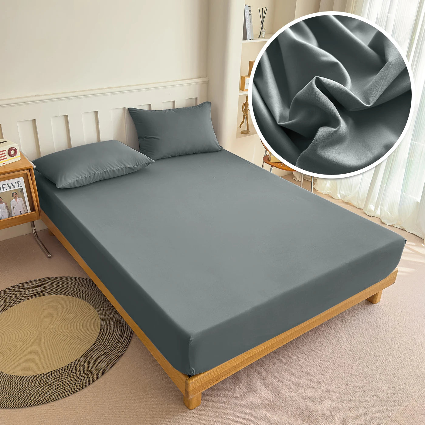 90/120/150/180x200 Fitted Bed Sheet With Elastic Band Solid Color Mattress Covers Protector Single Double King Beds 100% Polyest annizon.com