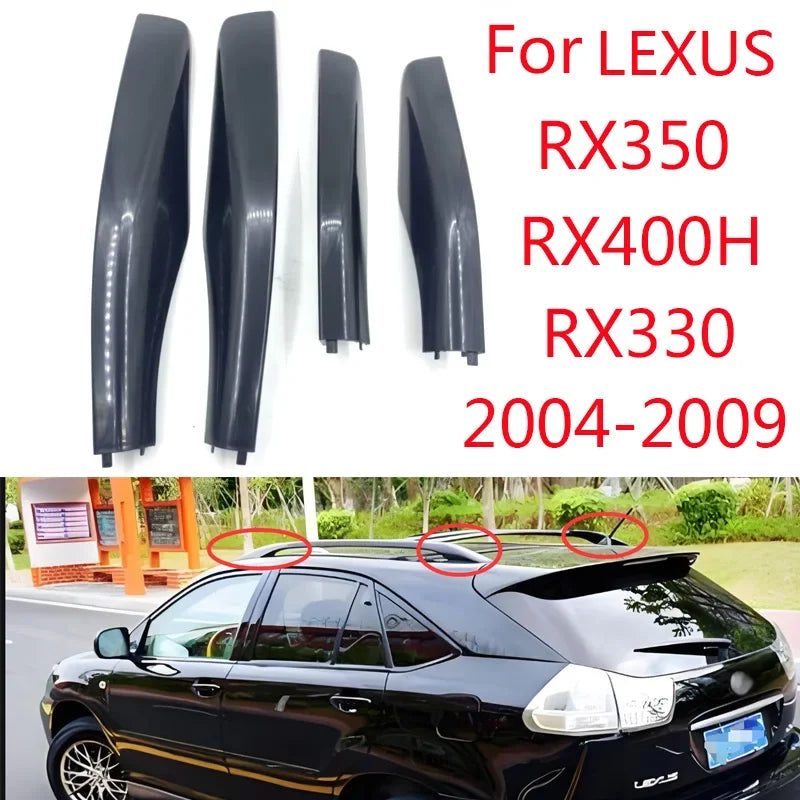 Car roof rack rail cover end decorative cover housing replacement for Lexus RX330 RX350 RX400H 2004-2009 63492-0E010 63491-0E010 annizon.com
