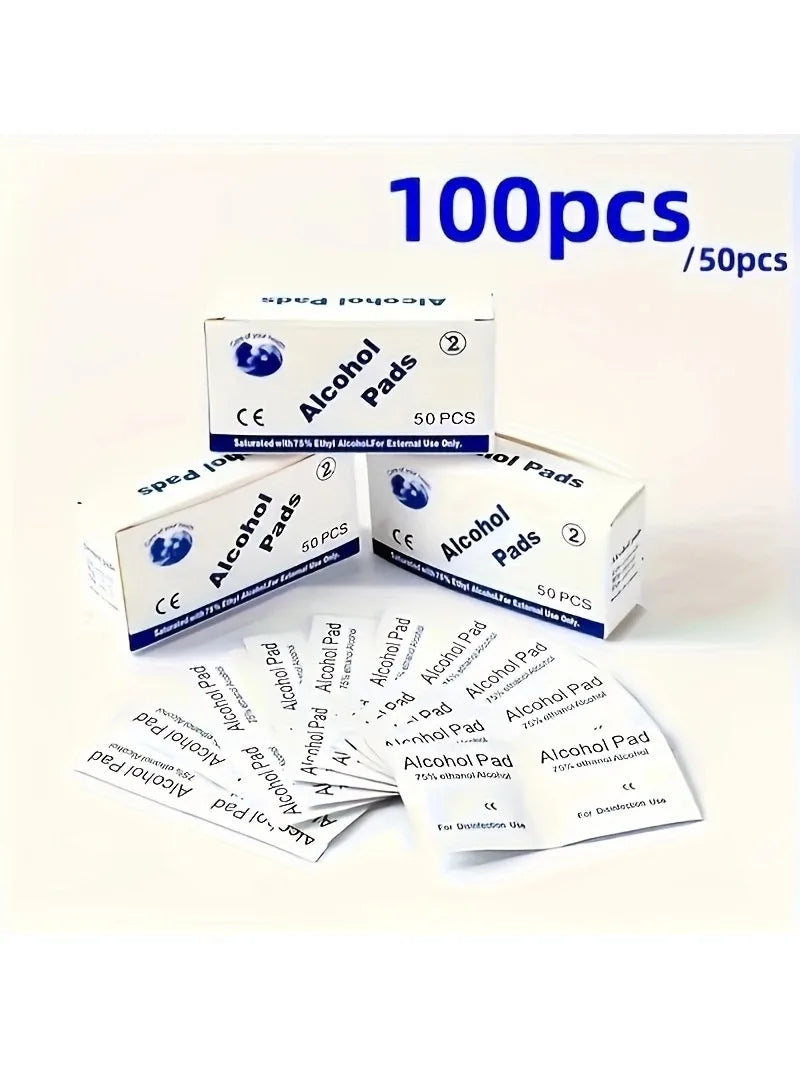 Disposable 75% alcohol swab for wound disinfection, essential first aid box supplies for home disaster preparedness.
