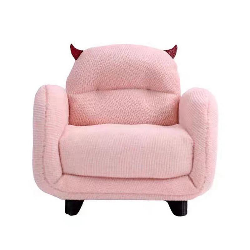 Mini Dollhouse Furniture Sofa with Pillow Set Simulation 1:12 Miniature Living Room Kids Pretend Play DIY Doll House Decor annizon.com