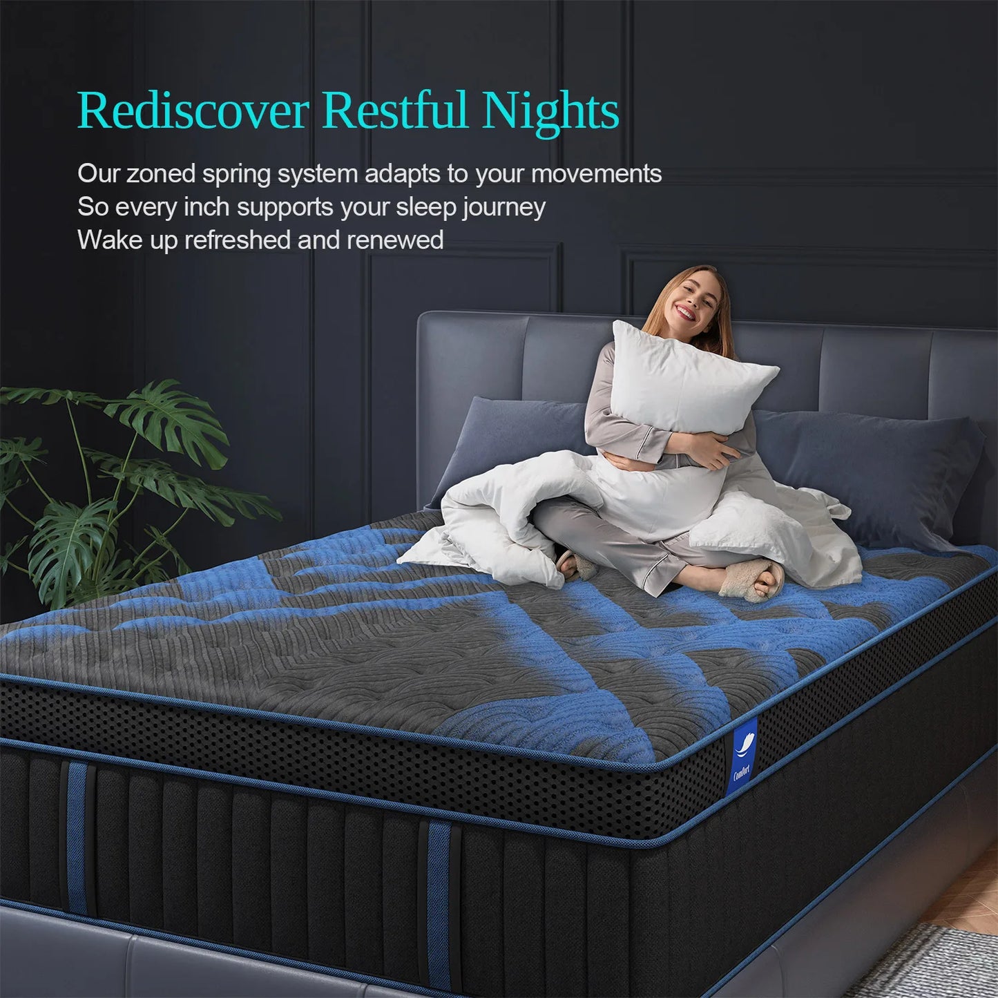 Twin Full Queen King Mattress in A Box, 12/14 Inch Hybrid Memory Mattresses Euro Top Medium Firm for Back & Lumbar Support annizon.com