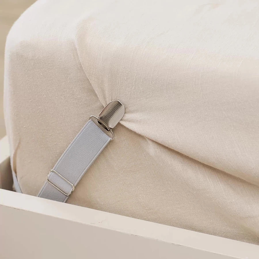 Bed Sheet Clips Adjustable Bed Sheet Holder Straps Set of 4 Elastic Fitted Bedding Clips Fasteners for Home Hotel annizon.com