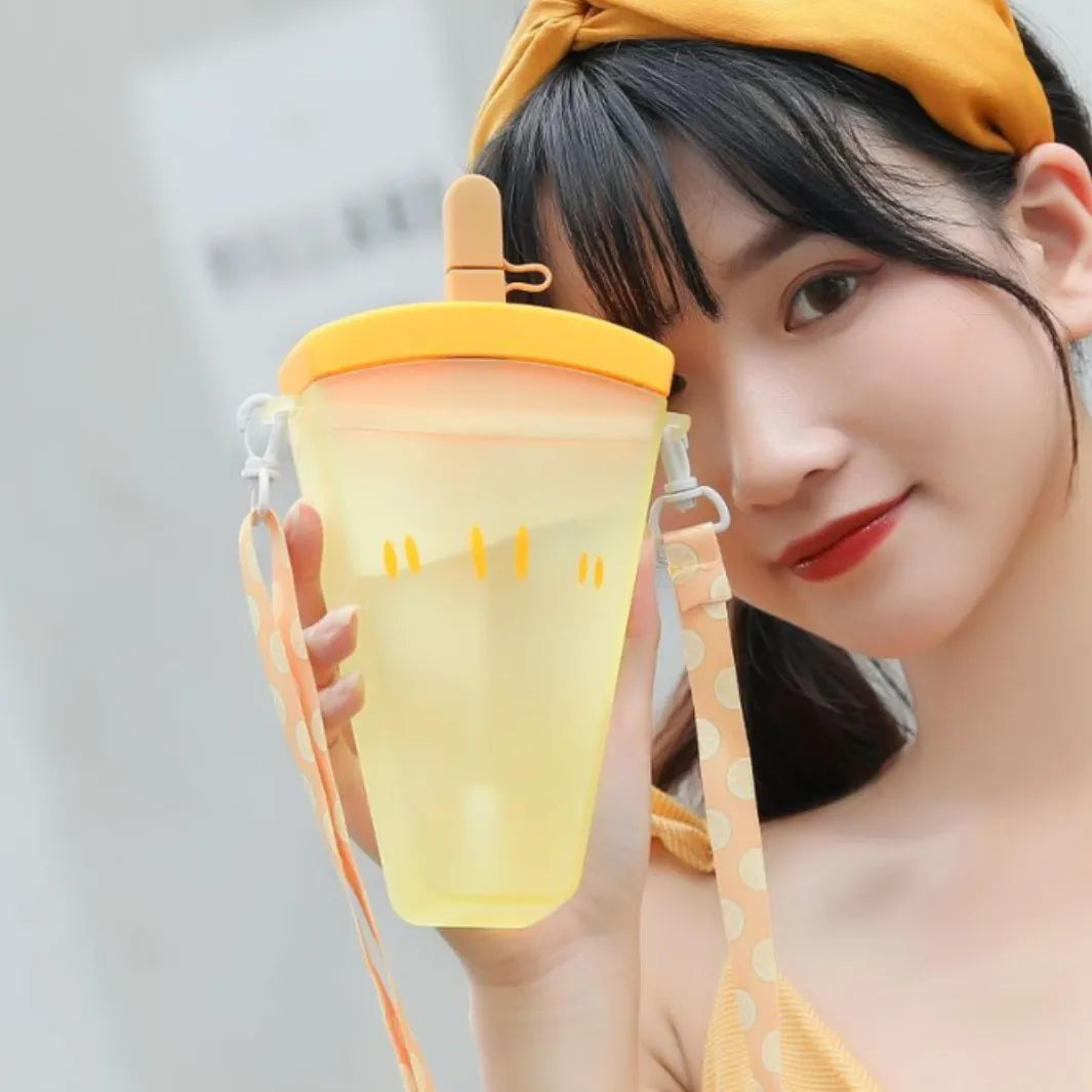 ZhonestlyK Watermelon Water Bottle - 320ml Straw