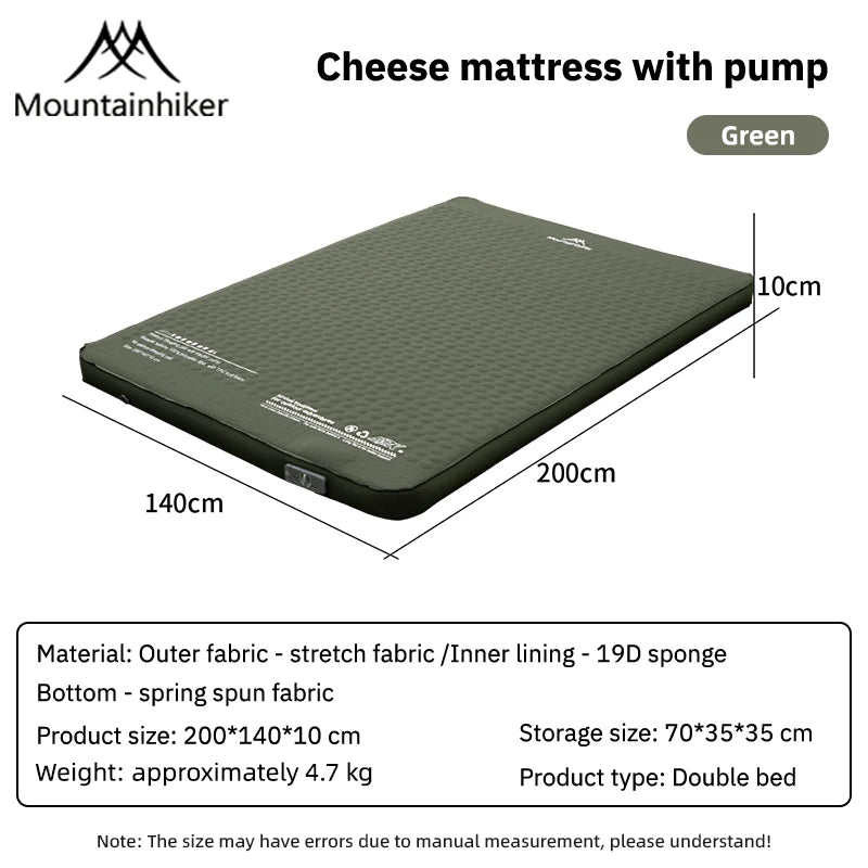 Mountainhiker Outdoor Inflatable Cheese Mattress Furnitures Special Sponge Upgrade Edition 10CM Portable Family Sleeping Pad Mat annizon.com