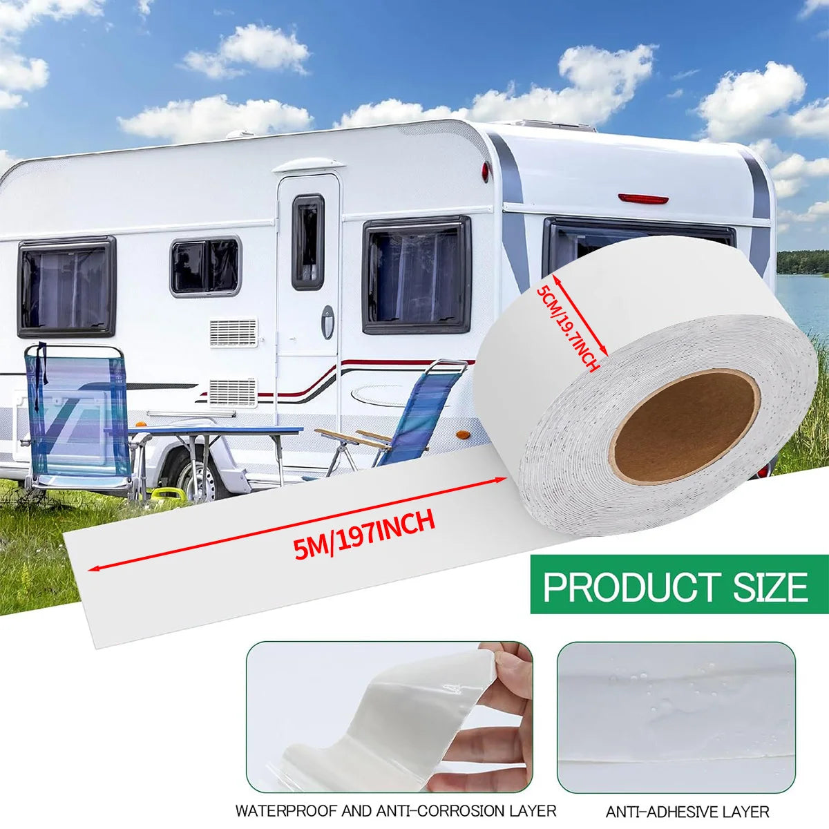 1 Roll RV Roof Tape Waterproof for RV Repair, Window, Boat Sealing, Truck And Trailer Roof Sealant RV Butyl Tape annizon.com