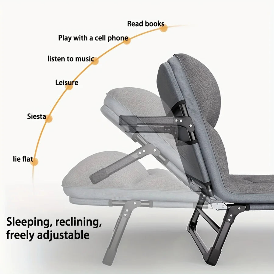 Heavy-Duty Adjustable Portable Folding Bed, Pillow & Blanket - 550 lbs Weight Capacity, Foldable Single Bed Frame annizon.com